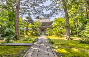 Daijouji 'deki tapınak binaları, Nodayama, Kanazawa, Japonya' daki 700 yıllık bir Soto zen Budist tapınağı..