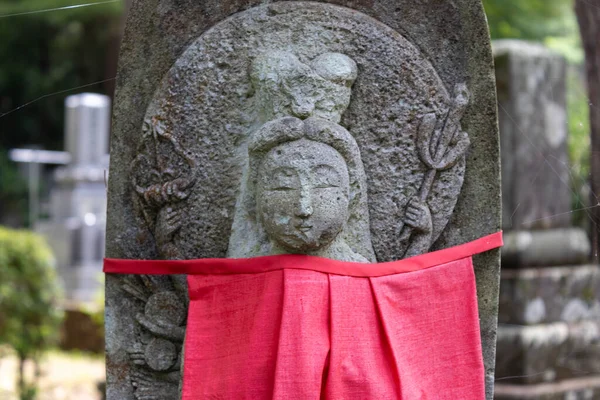 Πέτρινο Άγαλμα Του Ojizou San Προστάτης Των Παιδιών Και Προστάτης — Φωτογραφία Αρχείου