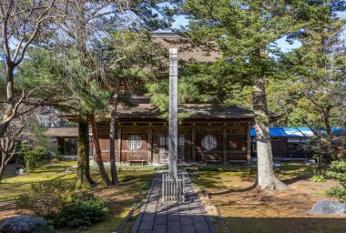 Daijouji 'deki tapınak binaları, Nodayama, Kanazawa, Japonya' daki 700 yıllık bir Soto zen Budist tapınağı..