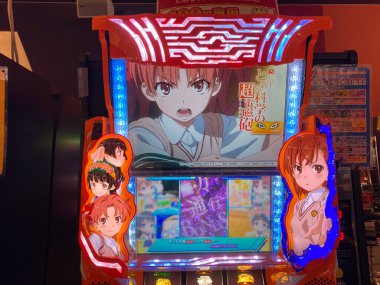 Oyun makinesi oyun salonunda, Kanazawa, Ishikawa, Japonya.