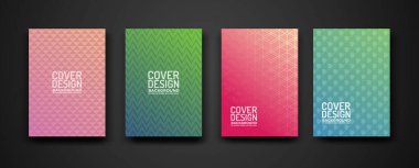 Modern geometrik çizgilerle kapak tasarımı şablonu dokulu desen ve renkli dinamik derecelendirme ayarlayın. öge tasarımı ve diğer kullanıcılar için. vektör Resimleri