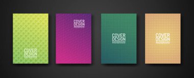 Modern geometrik çizgilerle kapak tasarımı şablonu dokulu desen ve renkli dinamik derecelendirme ayarlayın. öge tasarımı ve diğer kullanıcılar için. vektör Resimleri