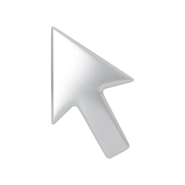 Значок Курсора Серебряной Стрелки Символ Эффектом Высокодетальная Векторная Иллюстрация — стоковый вектор