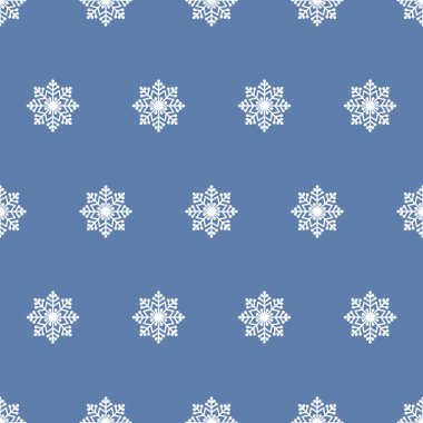 Kusursuz bir Noel deseni. Kar taneleri arka planda. Kış tatili için masa arkası. Paketleme kağıdı, baskılar, hatıra defteri için grafik tasarım ögesi. Tatil temalı tasarım