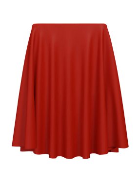 Küp veya dikdörtgen şeklini kaplayan kırmızı kumaş, beyaz arka planda izole edilmiş. Ürün ekranı, örtülü masa olarak kullanılabilir. Vektör illüstrasyonu