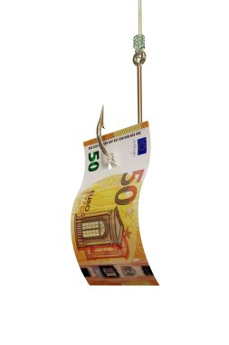 Avro faturası, beyaz arka planda izole edilmiş. Nakit para, yatırım, piyango konsepti kazanmak. 3B illüstrasyon