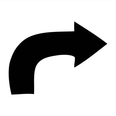 İnce çizgilerle çizilmiş ok sembolü el karala. Grafik tasarım ögesi beyaz arkaplanda izole edildi. Vektör illüstrasyonu