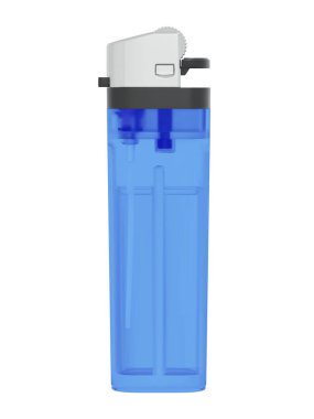 Alevli plastik şeffaf klasik çakmak. Damalı arkaplanda vektör illüstrasyonu