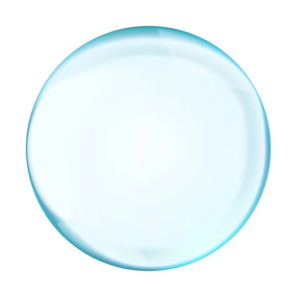 Burbuja Esfera Redonda Luz Azul Translúcida Con Reflejos Sombra Transparencia — Vector de stock