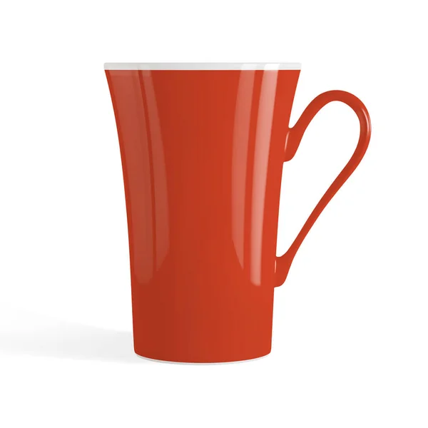 Kırmızı Çay Kahve Fincanı Beyaz Arka Planda Izole Edilmiş Bir — Stok Vektör