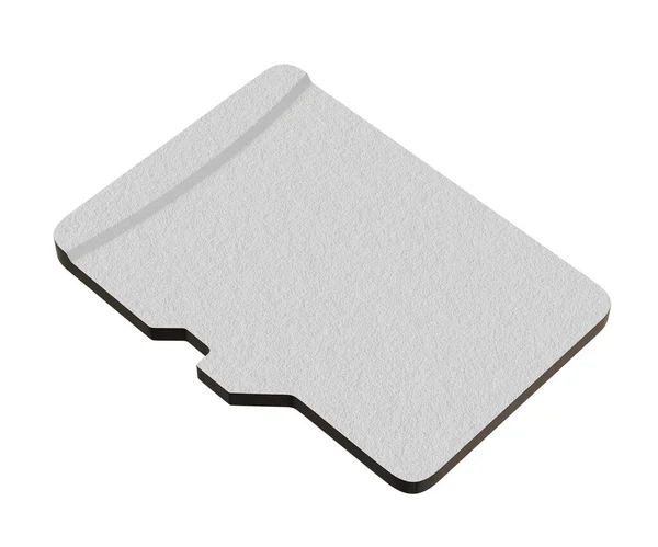 空白のメモリカード 白い背景に隔離されたMicrosdフラッシュストレージディスク 3Dイラスト — ストック写真