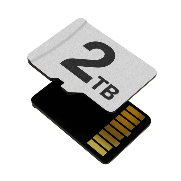 Memory Card Capacity Microsd Flash Storage Disc Isolated White Background — Zdjęcie stockowe