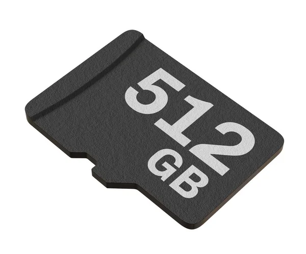 Paměťová Karta Kapacitou 512 Flash Disk Microsd Bílém Pozadí Ilustrace — Stock fotografie