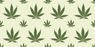 Geometrik yaprak desenli kusursuz marihuana geçmişi. Vektör illüstrasyonu