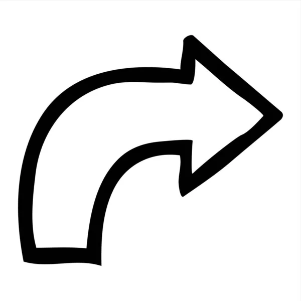 Doodle Flecha Símbolo Mano Dibujada Con Línea Delgada Elemento Diseño — Vector de stock