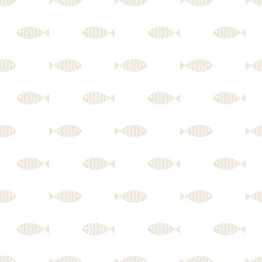 Yüzen karikatür balıklarıyla yatay desenli. Vektör illüstrasyonu