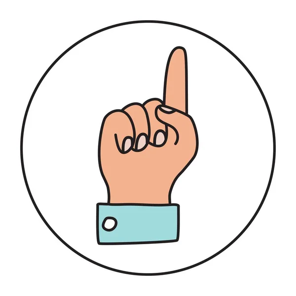 Parmakla Simgeyi Logoyu Gösteren Karalama Palmiyesi Çizimi Jest Sembolü Çağdaş — Stok Vektör