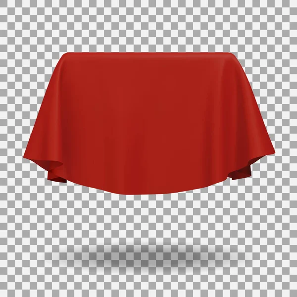 Tejido Rojo Que Cubre Cubo Forma Rectangular Con Sombra Puede — Vector de stock