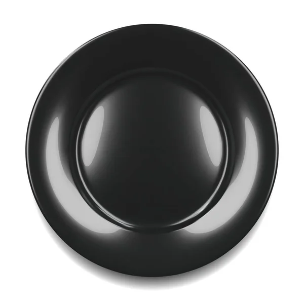 黒丸の空のプレート上のビュー 白を基調としたベクトルイラスト — ストックベクタ