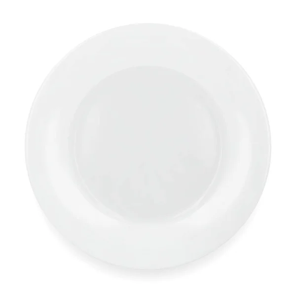 白い丸みを帯びた空のプレートの上ビュー 白を基調としたベクトルイラスト — ストックベクタ