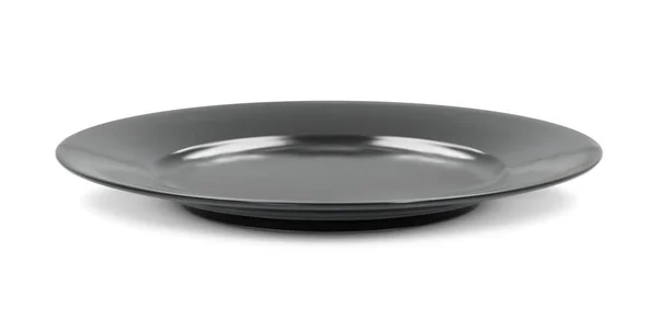 黒丸の空のプレート側のビュー 白を基調としたベクトルイラスト — ストックベクタ
