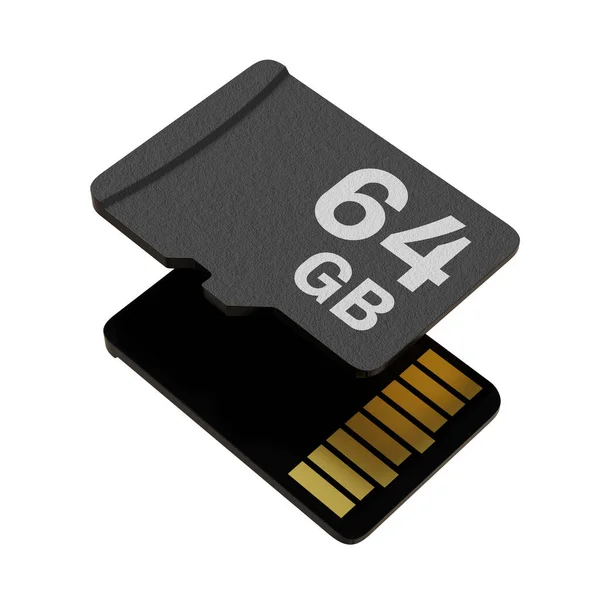 Paměťová Karta Kapacitou Flash Disk Microsd Izolovaný Bílém Pozadí Ilustrace — Stock fotografie