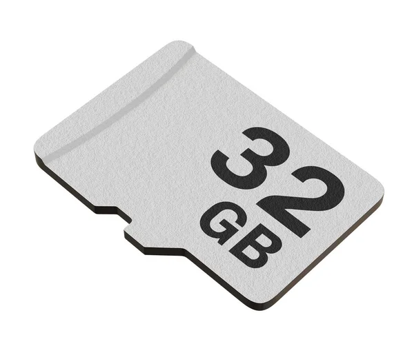 Memory Card Capacity Microsd Flash Storage Disc Storage Isolated White — Stockfoto
