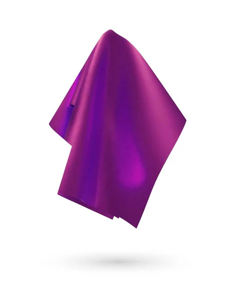 Pink Purple Shiny Fabric Handkerchief Tablecloth Hanging Isolated White Background — Stock Vector
