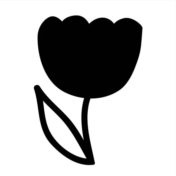 白い背景に黒い線で描かれた花のドアの手 結婚式の招待状 誕生日カード ベビーシャワー バレンタインデー スクラップブッキングのためのグラフィックデザイン要素 ベクターイラスト — ストックベクタ