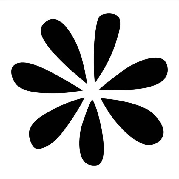 Цветочные Каракули Нарисованные Черной Линией Белом Фоне Элемент Графического Дизайна — стоковый вектор