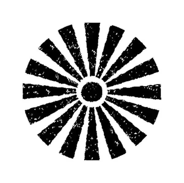 Handgemaltes Sonnensymbol Mit Buntstift Gezeichnet Isoliert Auf Weißem Hintergrund Vektorillustration — Stockvektor