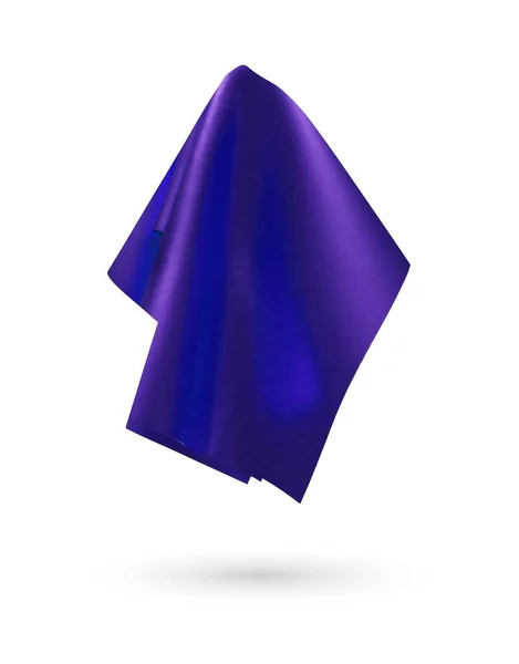 Tessuto Lucido Viola Fazzoletto Tovaglia Appesi Isolati Sfondo Bianco Illustrazione — Vettoriale Stock