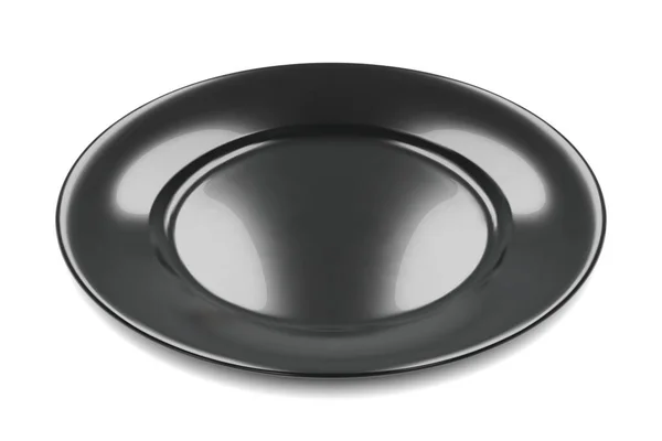 黒丸の空のプレート側のビュー 白を基調としたベクトルイラスト — ストックベクタ