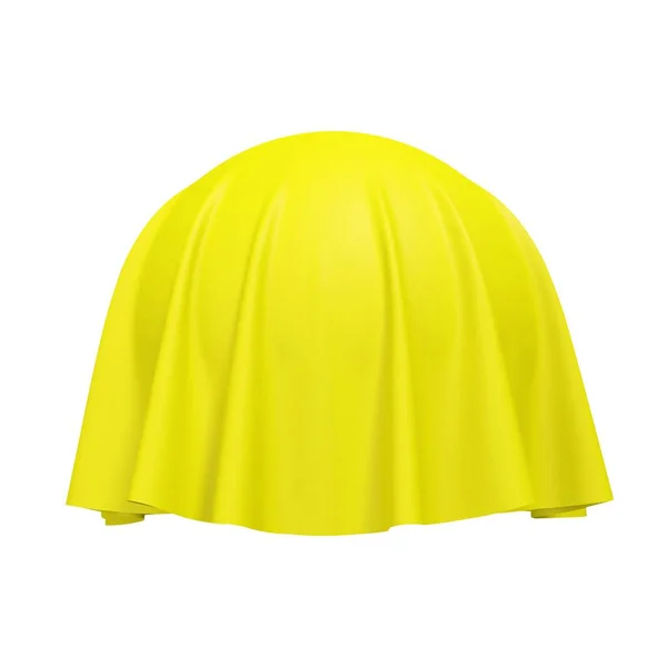 Bola Esfera Coberta Com Material Tecido Amarelo Isolado Sobre Fundo —  Vetores de Stock