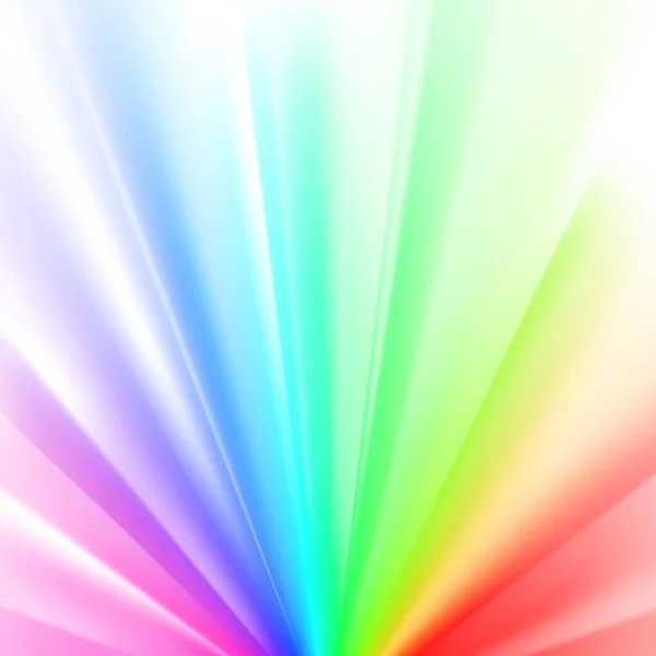 Rayos Con Espectro Colores Del Arco Iris Llamarada Blanco Efecto — Vector de stock