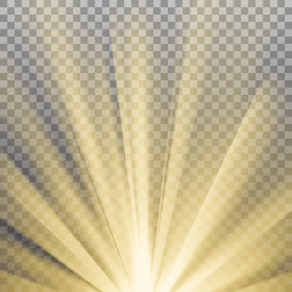 Sıcak Turuncu Parıltılı Sarı Güneş Işınları Şeffaflıkla Soyut Göz Alıcı — Stok Vektör