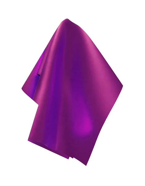 Tessuto Lucido Viola Rosa Fazzoletto Tovaglia Appesi Isolati Sfondo Bianco — Vettoriale Stock