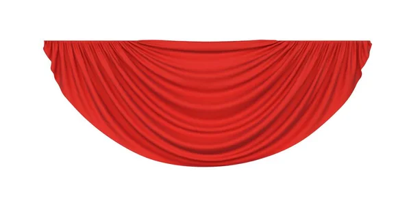 Red Pelmet Drapery Curtain Interior Performance Event Theatrical Stage Concert — Stock Vector