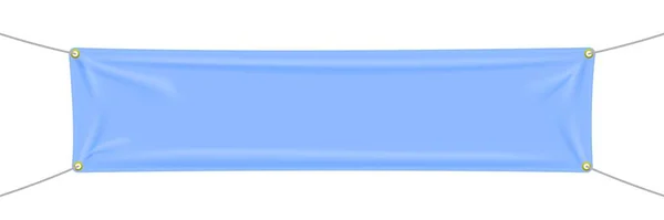 Banner Tessuto Blu Bambino Con Pieghe Ombra Vettoriale Isolata Sfondo — Vettoriale Stock