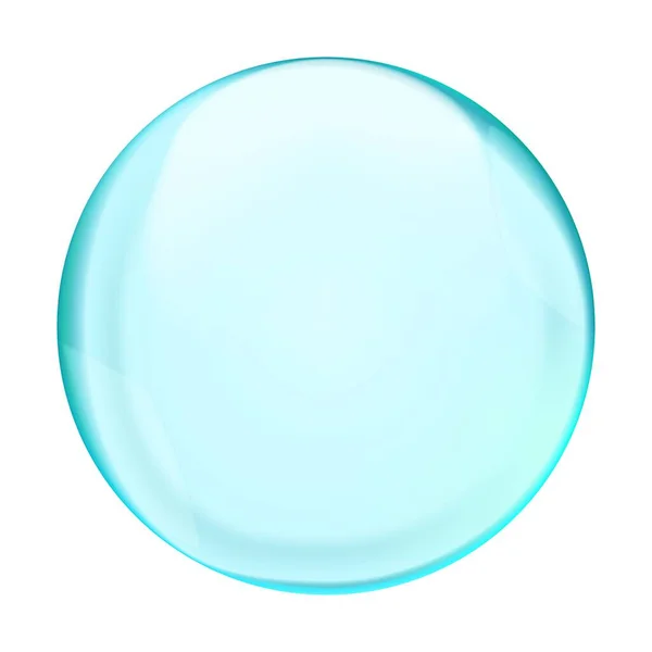 Burbuja Esfera Redonda Luz Azul Translúcida Con Reflejos Sombra Transparencia — Vector de stock
