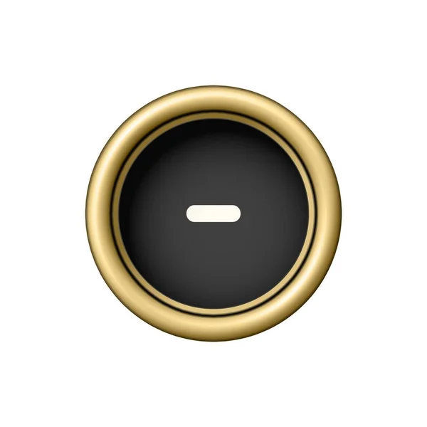 Artı Işareti Beyaz Arkaplanda Izole Edilmiş Klasik Altın Daktilo Düğmesi — Stok Vektör