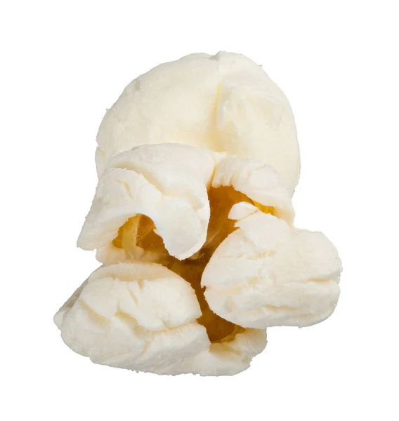 Single Popcorn Frö Makro Skott Saltad Eller Karamell Popcorn Isolerad — Stockfoto