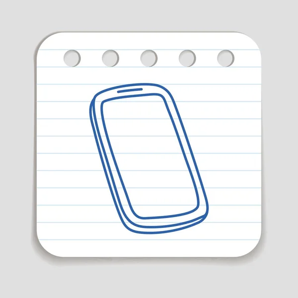 Gekritzeltes Handy Symbol Blaues Handgezeichnetes Infografik Symbol Auf Einem Notizblock — Stockvektor