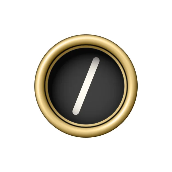 Slash Sembolü Beyaz Arkaplanda Izole Edilmiş Klasik Altın Daktilo Düğmesi — Stok Vektör