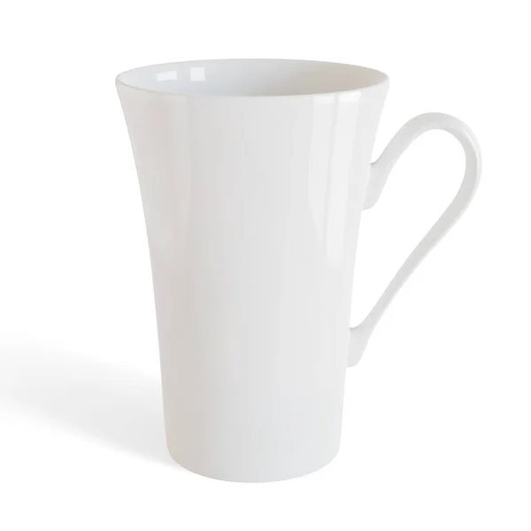 Vitt Eller Kaffe Kopp Eller Mugg Isolerad Vit Bakgrund Realistisk — Stock vektor