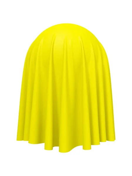 Bola Esfera Coberta Com Material Tecido Amarelo Isolado Sobre Fundo — Vetor de Stock