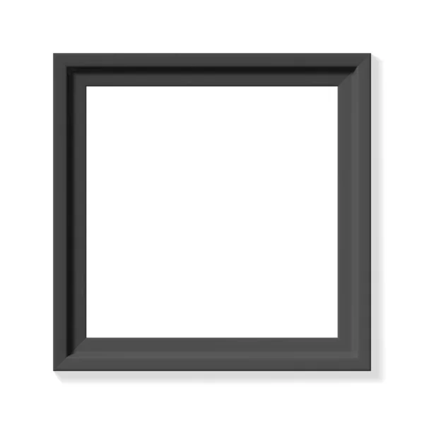 Черный Квадратный Кадр Минималистичные Подробные Фото Реалистичная Рамка Элемент Графического — стоковый вектор