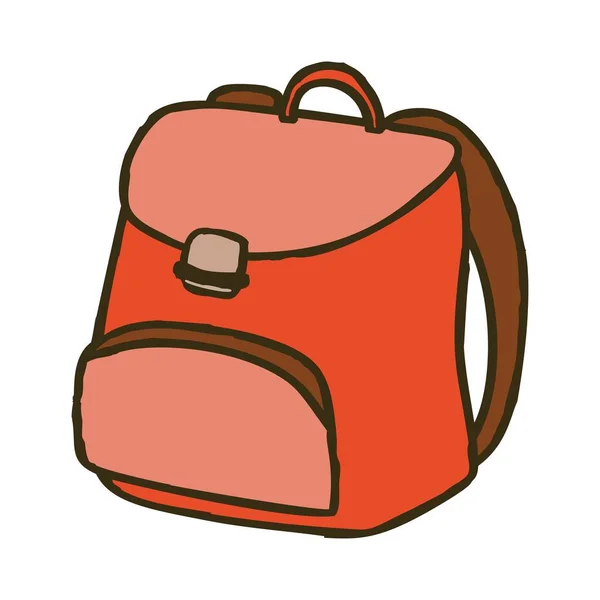 Doodle Ryggsäck Ikon Färgglada Handritade Väska Symbol Vektor Illustration Isolerad — Stock vektor