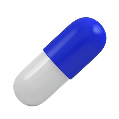 Beyaz ve mavi haplar makro çekim için yakın çekim. İlaç, sağlık sigortası, eczane konsepti. Png ögesi şeffaf arkaplanda izole edildi