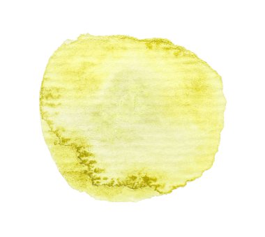 Beyaz arkaplanda izole edilmiş desenli kağıda elle boyanmış suluboya damlası